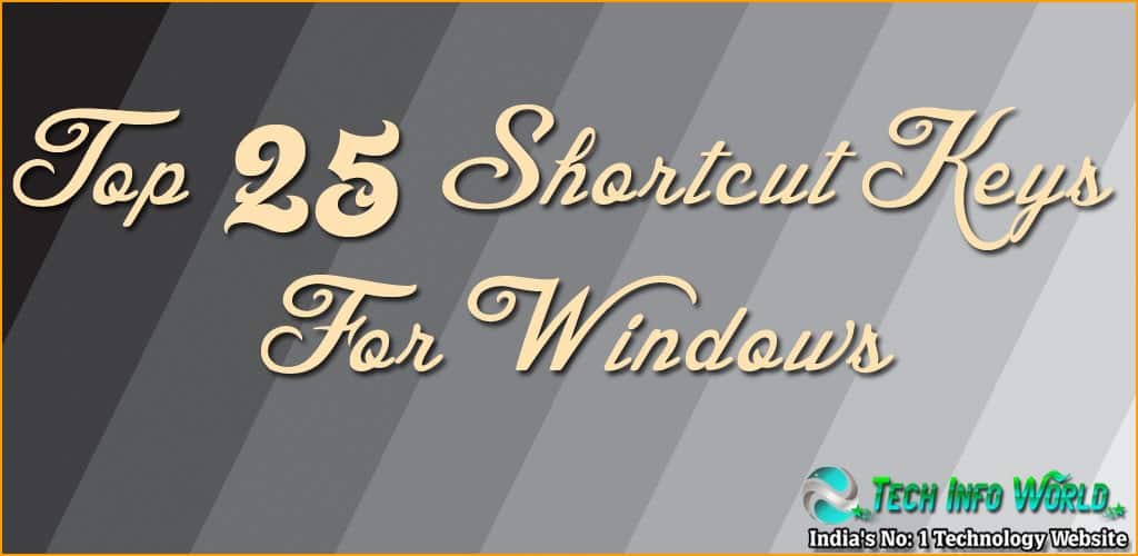 top 25 shortcut keys for windows