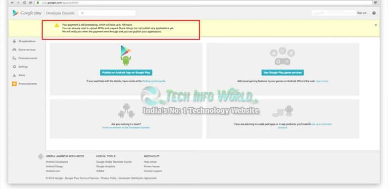 create new google play console