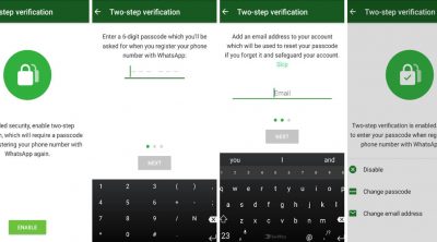 enable whatsapp two step verification