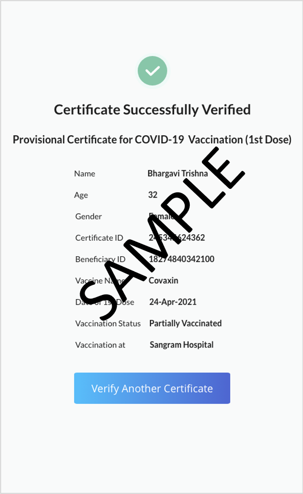 covid vaccine certificate verify online