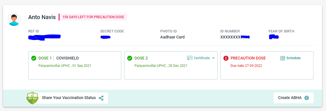 covid vaccine certificate