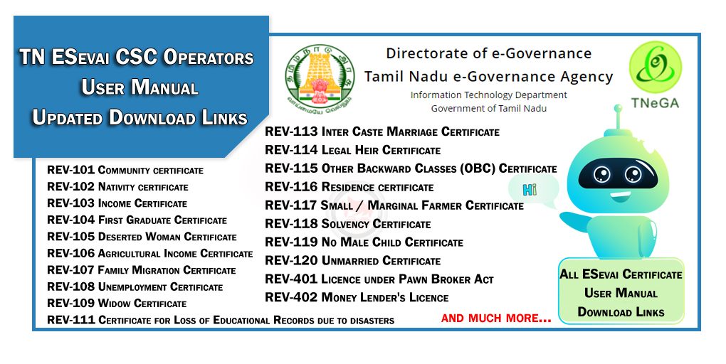 TN ESevai CSC Operators User Manual Download