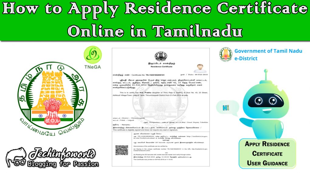 how to apply residence certificate online in tamilnadu