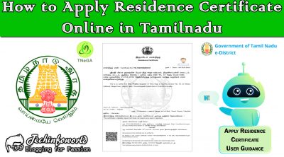 how to apply residence certificate online in tamilnadu