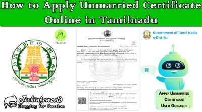 apply unmarried certificate online in tamilnadu