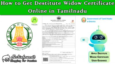 how to apply destitute widow certificate online in tamilnadu