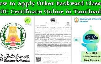 how to apply obc certificate online in tamilnadu