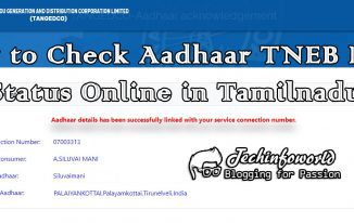 how to check aadhaar tneb link status online in tamilnadu